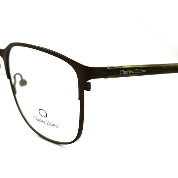 Charles Delon Square Men Matte Black Steel Frame - Picture 4 of 6